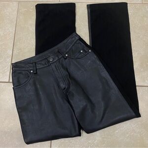 Harley Davidson 2001 black leather / cloth high waisted pants sz 34 / 6